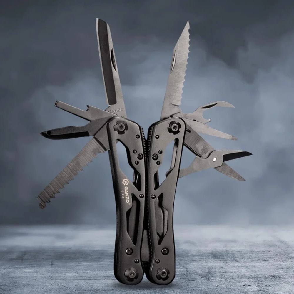 Folding Knife Plier Multitools EDC Camping Multifunctional Screwdriver Bits Mini Scissors Stainless 5