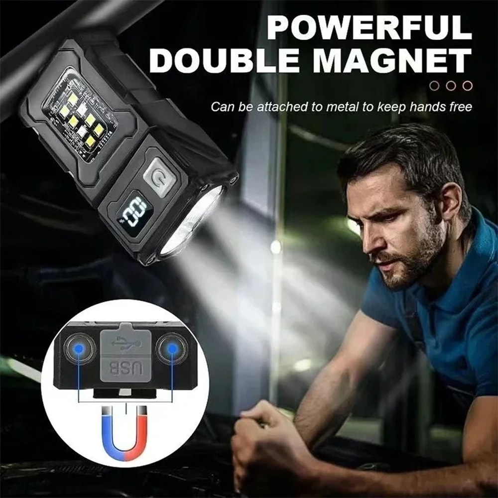 Portable Tactical LED Work Light USB Rechargeable Waterproof And Multi Mode Mini Flashlight 6