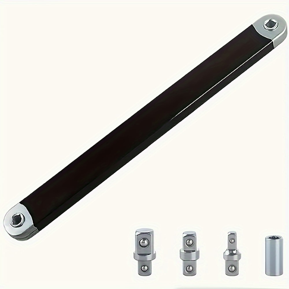 Impact Resistant Ratchet Wrench Set With Square Drive Adapters For Tight Spaces 3