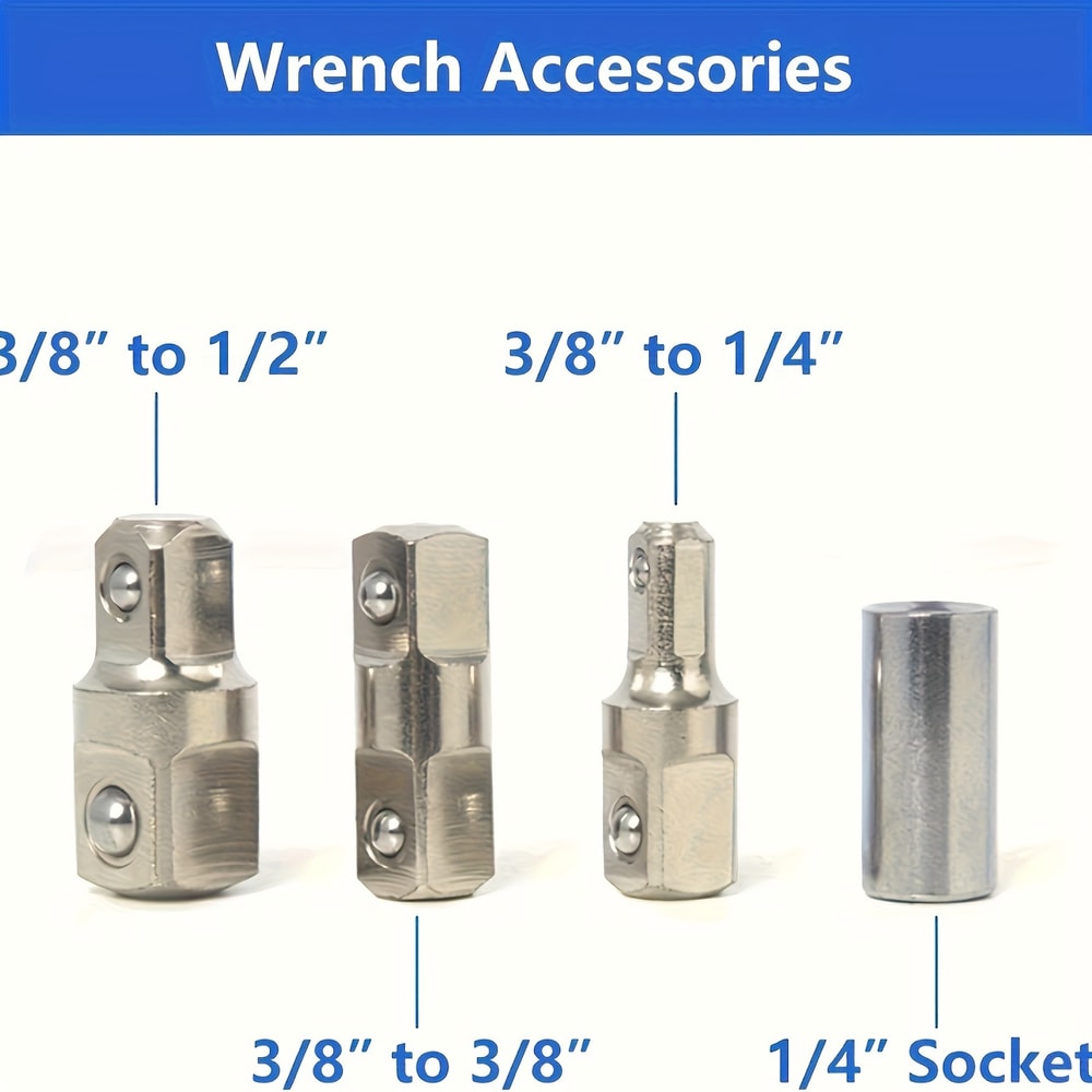 Impact Resistant Ratchet Wrench Set With Square Drive Adapters For Tight Spaces 5