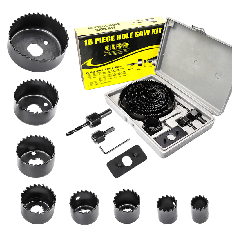 Woodworking Hole Saw Set For Ceiling Plasterboard Carbon Steel Hole Cutter Kit 0