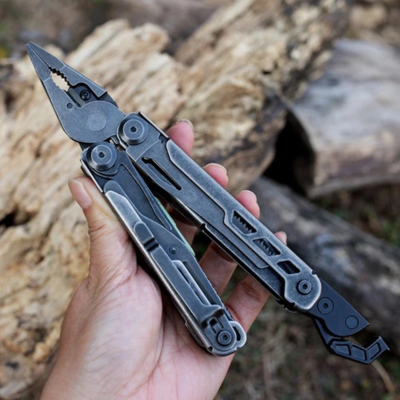 Multi Functional EDC Pliers With Damascus Knife Outdoor Camping Tool 0