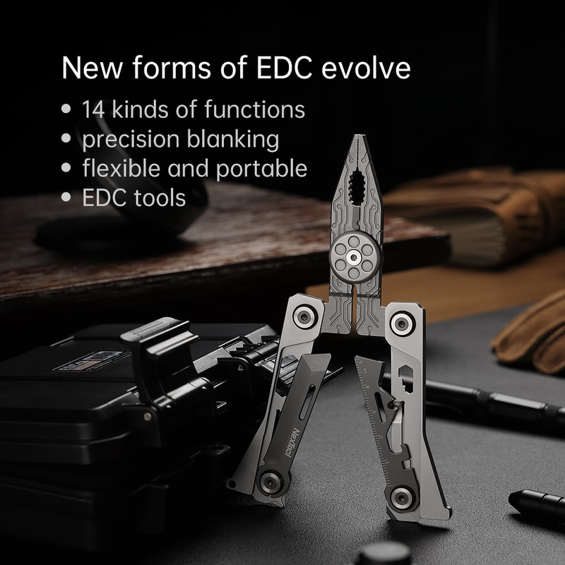 Silver Blade EDC Tool Portable Multi Function Pliers Screwdriver Wrench Knife With Leather Bag 4