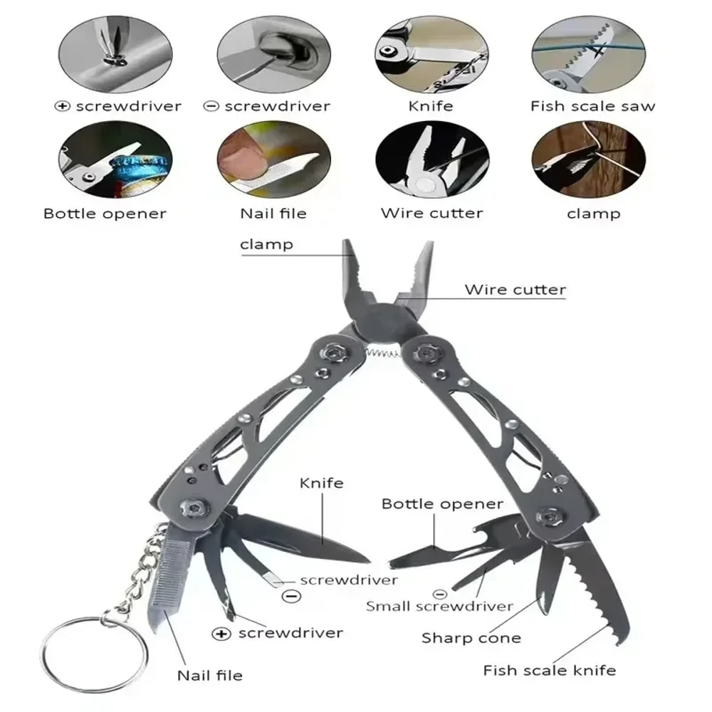 Tactical Multitool Knife Pliers Compact Outdoor Survival Tool With Screwdriver For Hiking Camping 3
