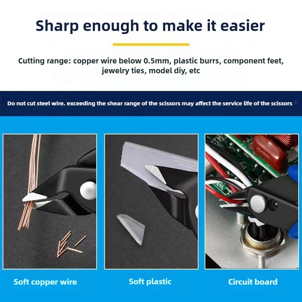 Professional Precision Side Cutting Pliers for DIY & Electronics Carbon Steel Wire Cutter