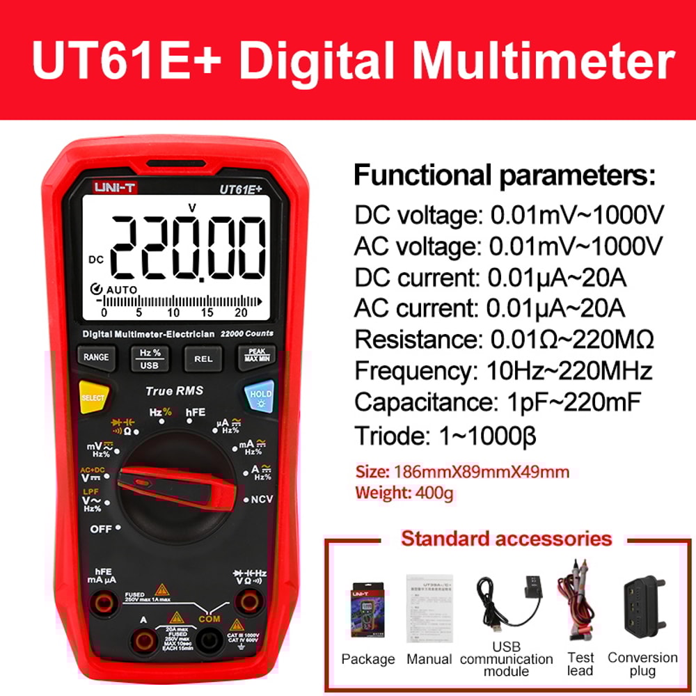 Professional Digital Multimeter Analog Digital Multi Tester For Resistance Capacitance And More 6