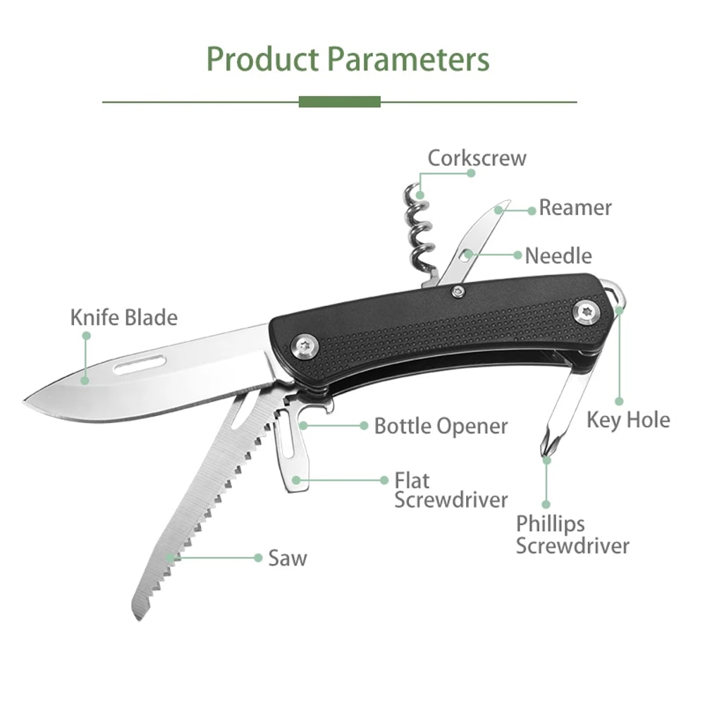 Mini Multifunctional Folding Knife Multitool EDC Outdoor Portable Pocket Knife With Saw Screwdriver 4
