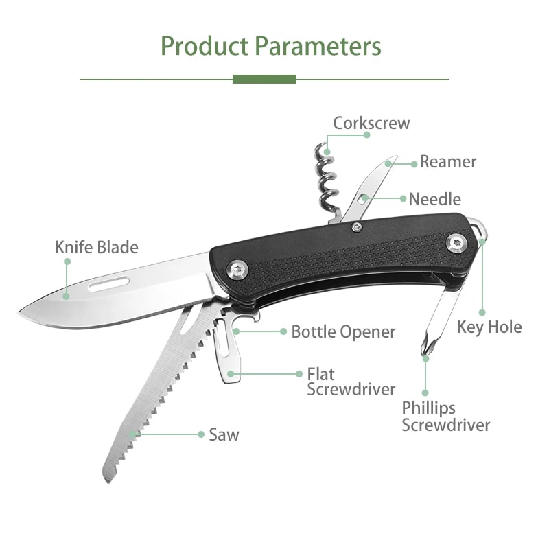 Mini Multifunctional Folding Knife Multitool EDC Outdoor Portable Pocket Knife With Saw Screwdriver 4