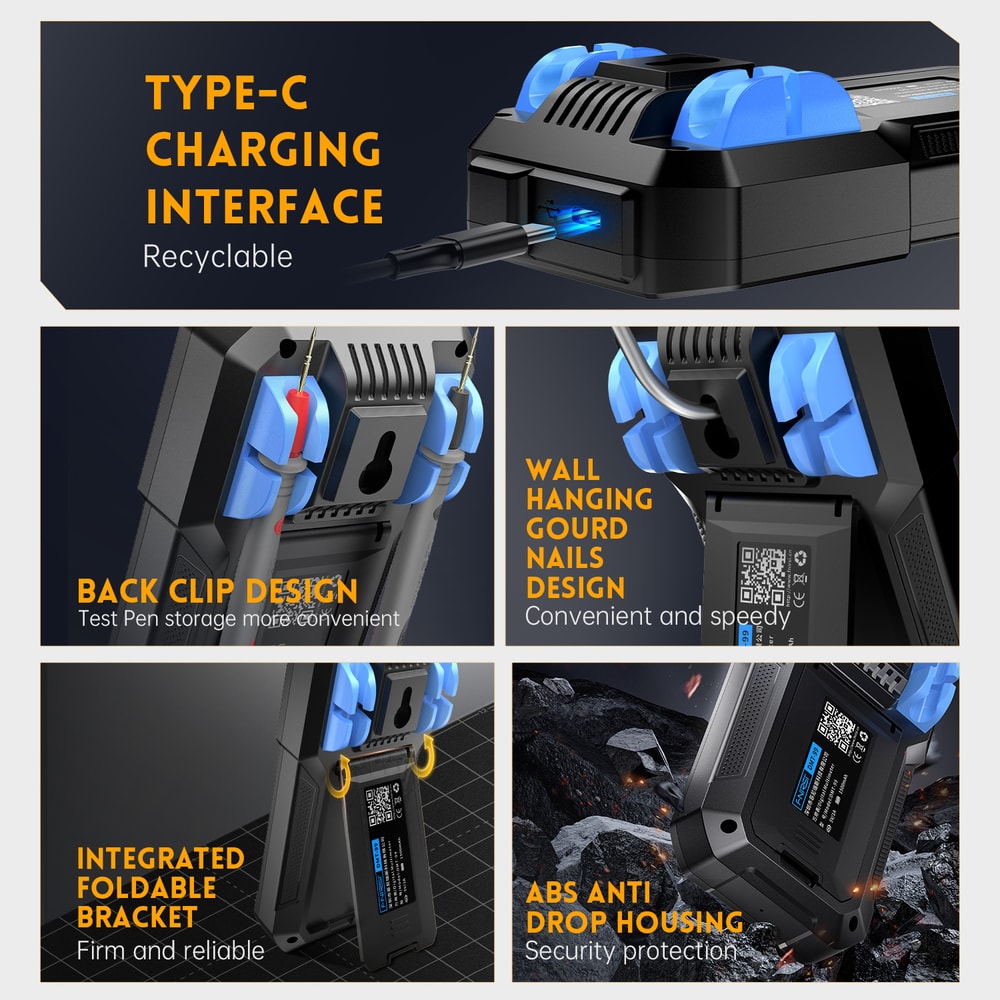 FNIRSI DMT Digital Multimeter True RMS Auto Range AC DC Ohm Hz Capacitance Tester 2