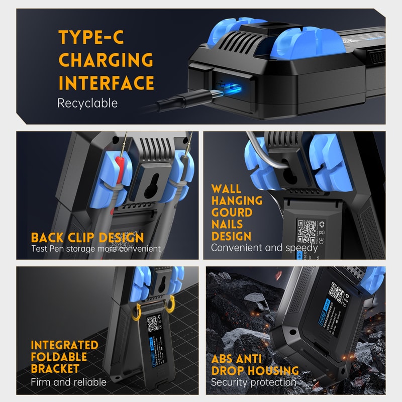 FNIRSI DMT Digital Multimeter True RMS Auto Range AC DC Ohm Hz Capacitance Tester 2