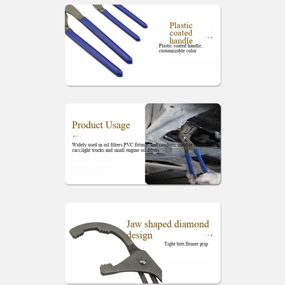 Adjustable Oil Filter Pliers Wrench Tool For Automotive Maintenance 3