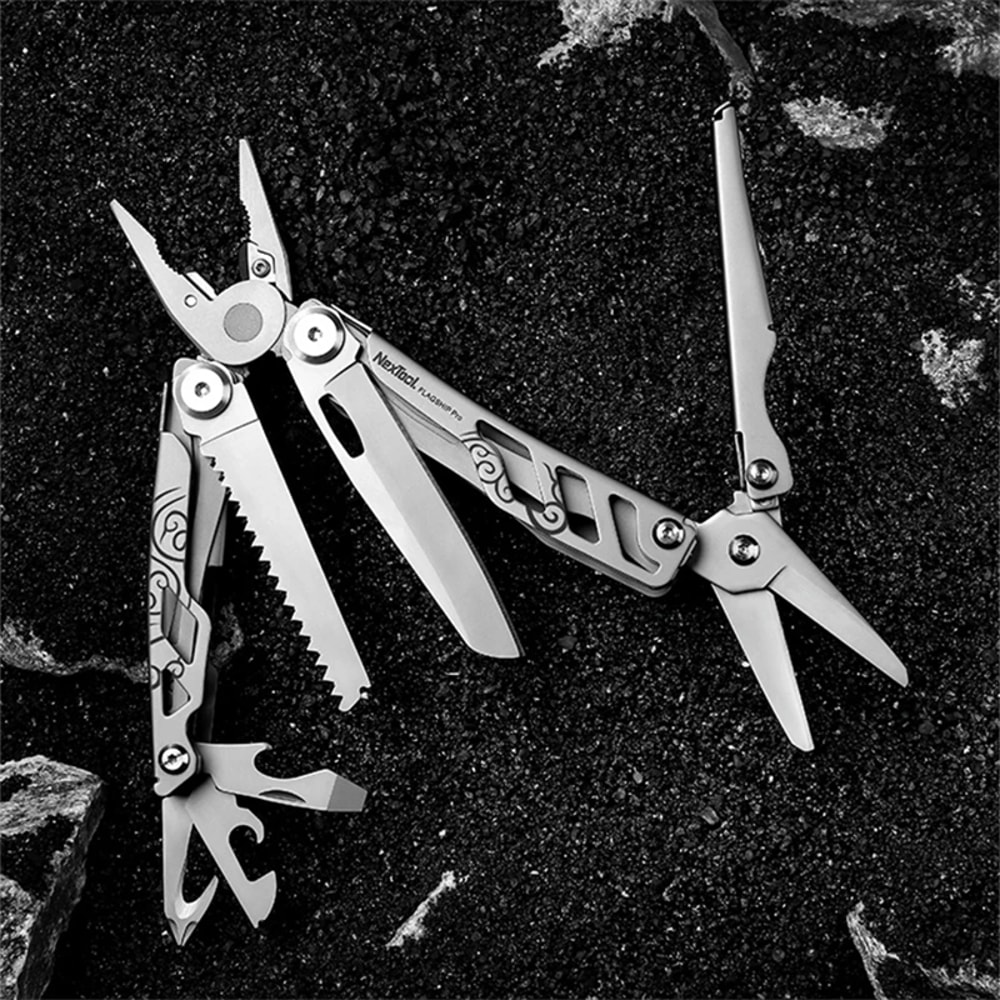 Flagship Pro Multi Tool Pliers With Knife Screwdriver Can Opener Scissors Ultimate Outdoor Tool Fo 1