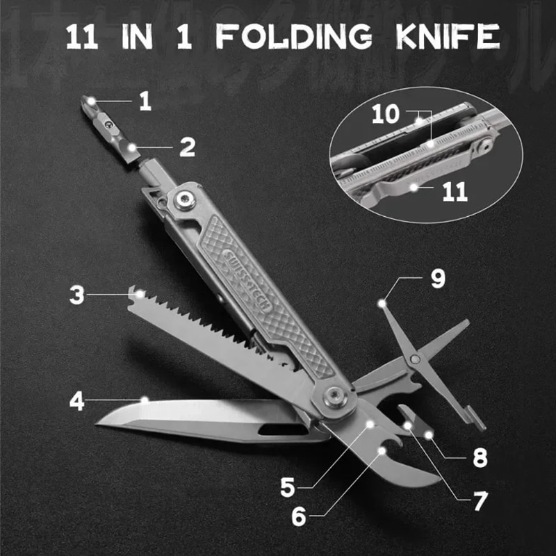 Multi Tool Portable Folding Knife With Scissors EDC Tactical Camping Survival Tool 4
