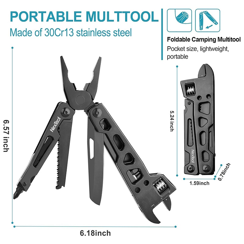 Multi Tool Adjustable Wrench With Pliers Pocket Knife Compact And Versatile For Daily Maintenance 4