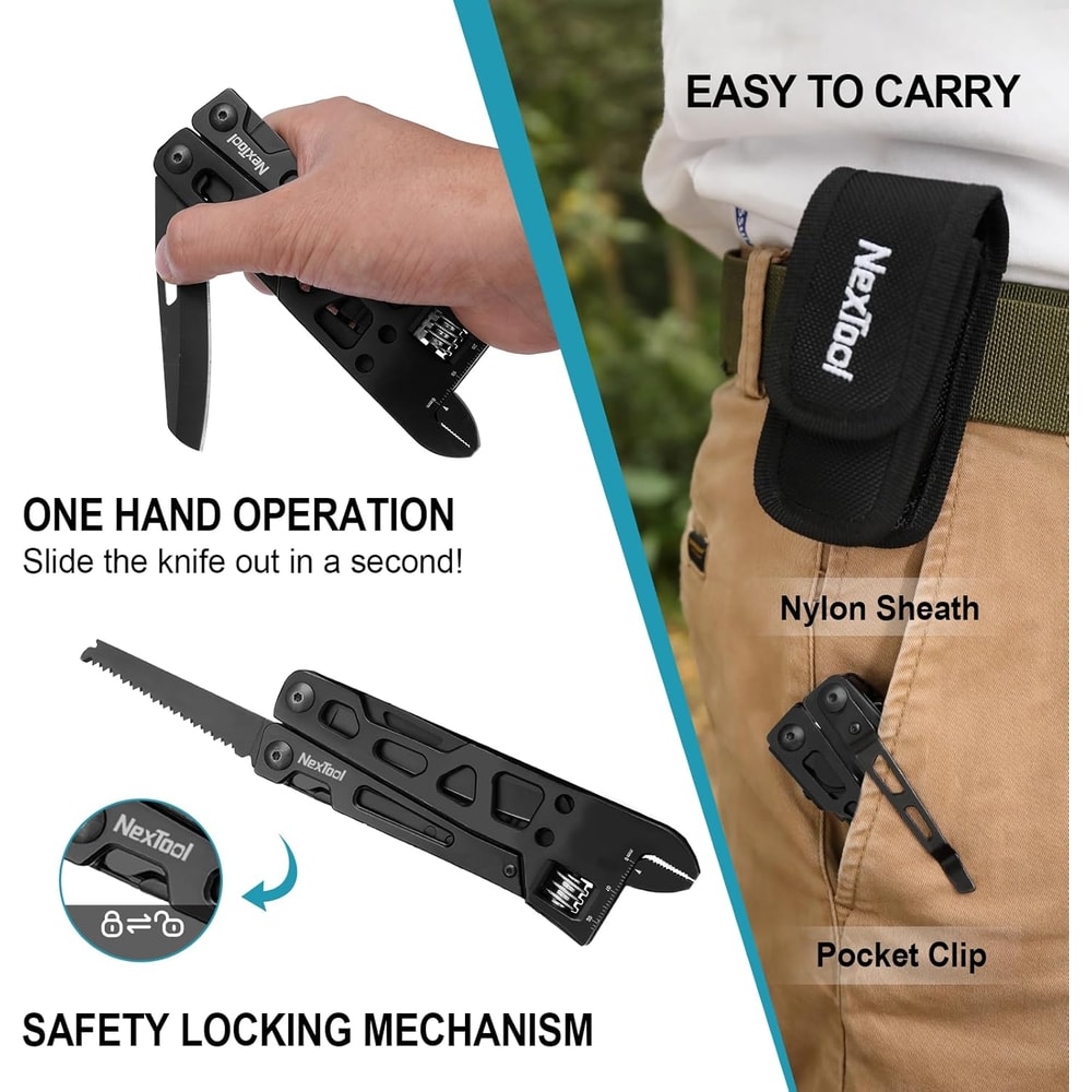 Multi Tool Adjustable Wrench With Pliers Pocket Knife Compact And Versatile For Daily Maintenance 2