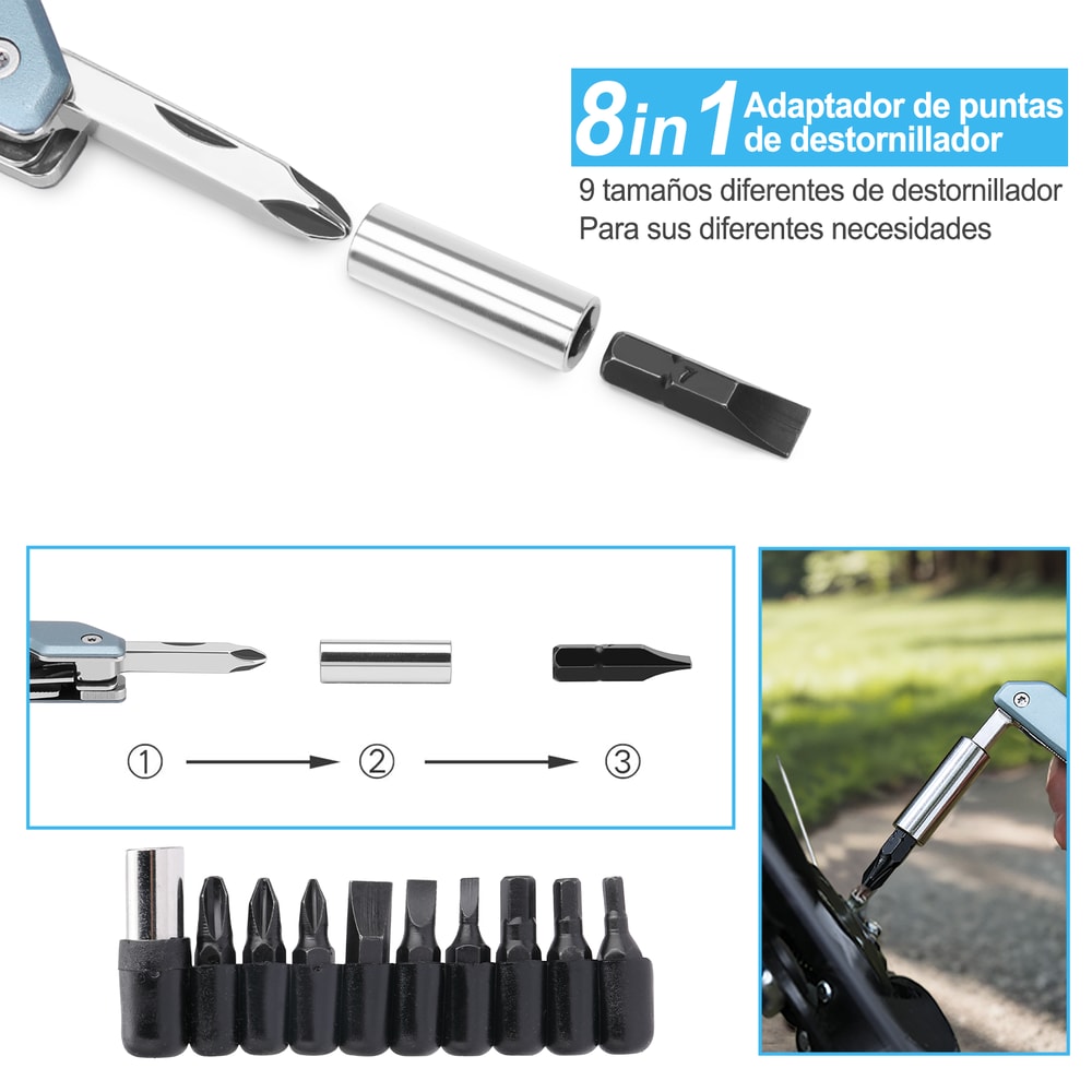 Lightweight MultiTool Wrench Compact EDC Folding Pliers Screwdriver Wrench For Outdoor Adventures 5