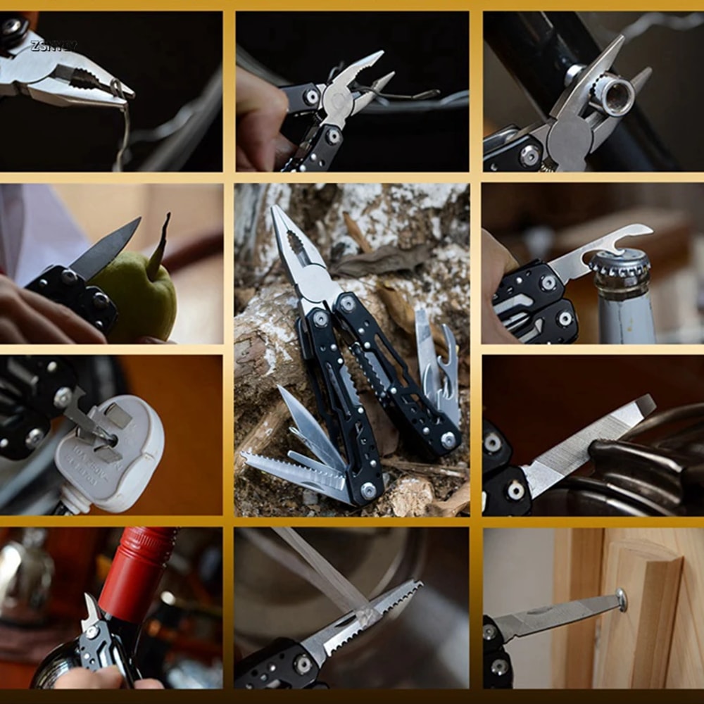 Portable Folding Multi Tool Pliers Compact Multifunctional Pocket Knife For Outdoor Repair 6