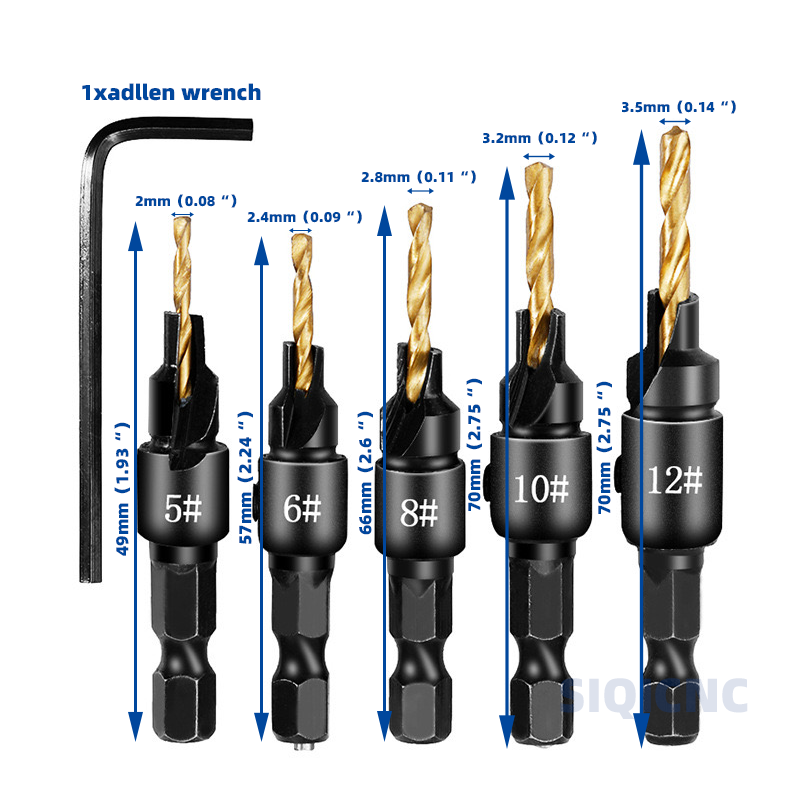 Woodworking Countersunk Drill With Hexagonal Handle Precision Chamfering Tool 1