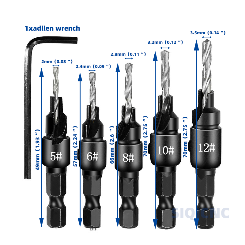 Woodworking Countersunk Drill With Hexagonal Handle Precision Chamfering Tool 0