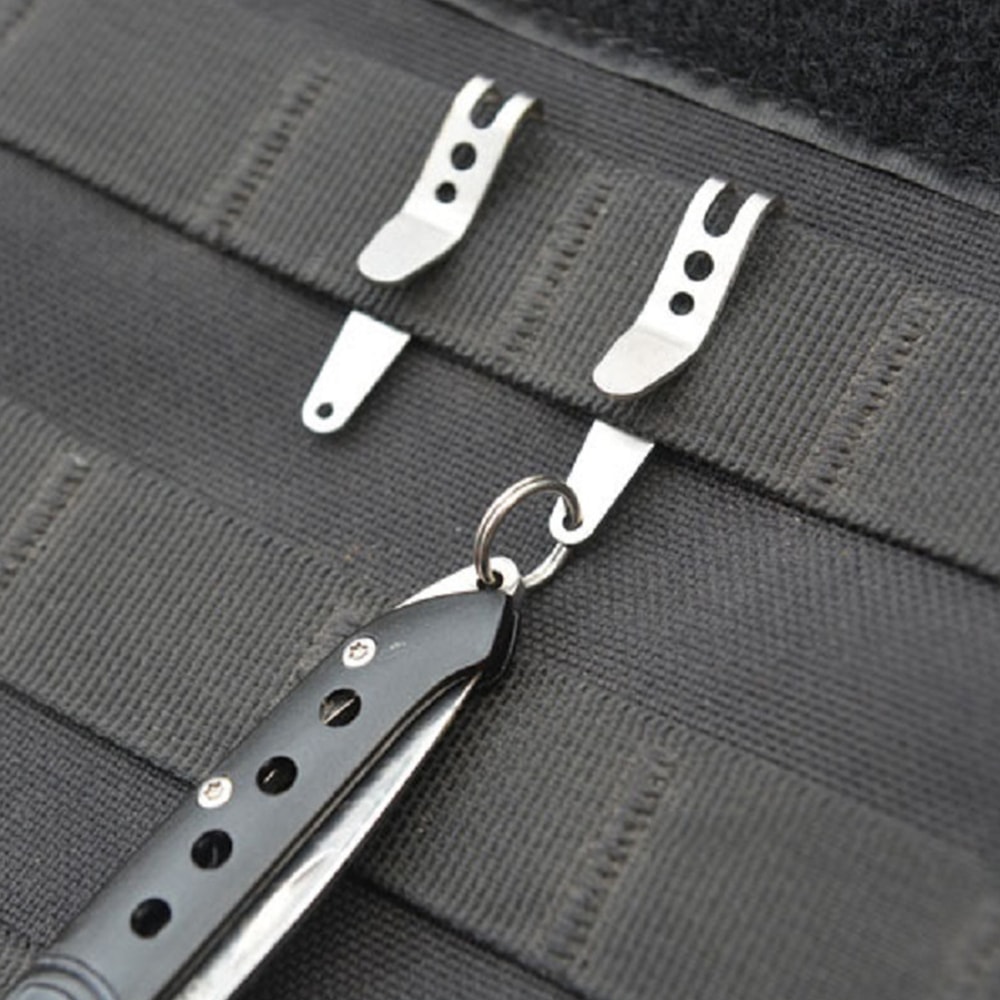 Multitool Pocket Clip Carabiner Stainless Steel Molle Belt Clip For EDC Camping 4