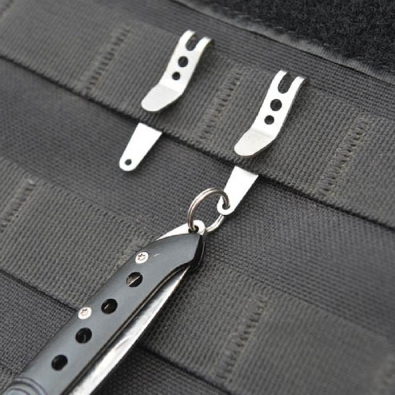 Multitool Pocket Clip Carabiner Stainless Steel Molle Belt Clip For EDC Camping 4
