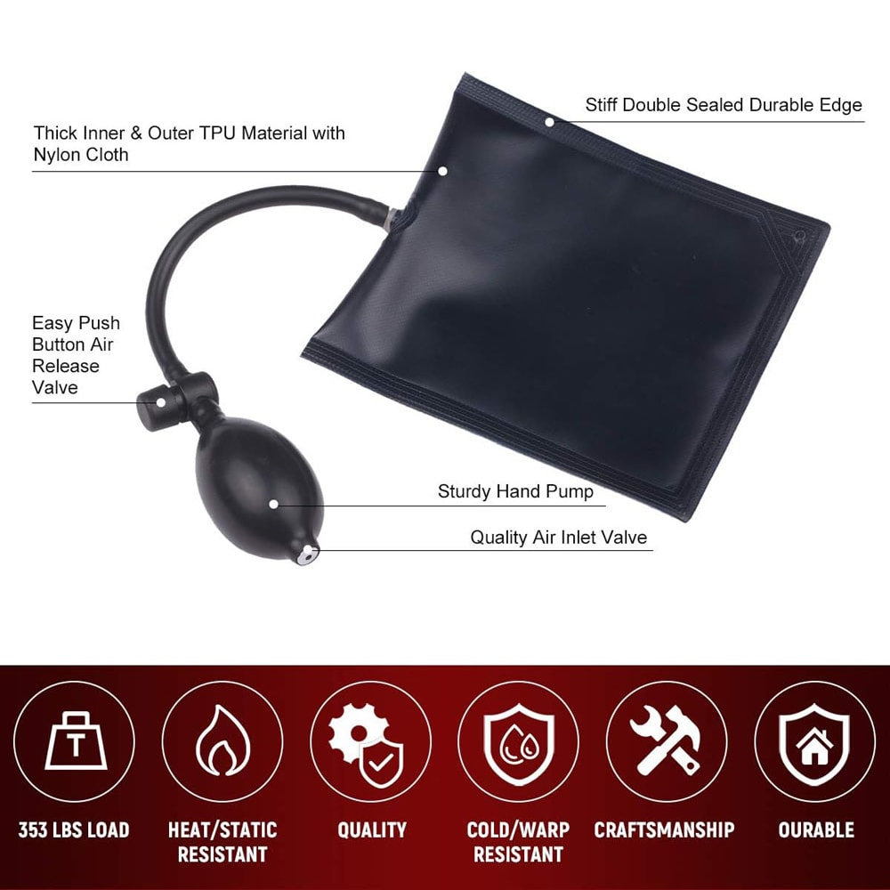 Air Pump Wedge Inflatable Tool For Car Door Window Installation Alignment Repair Aid 3