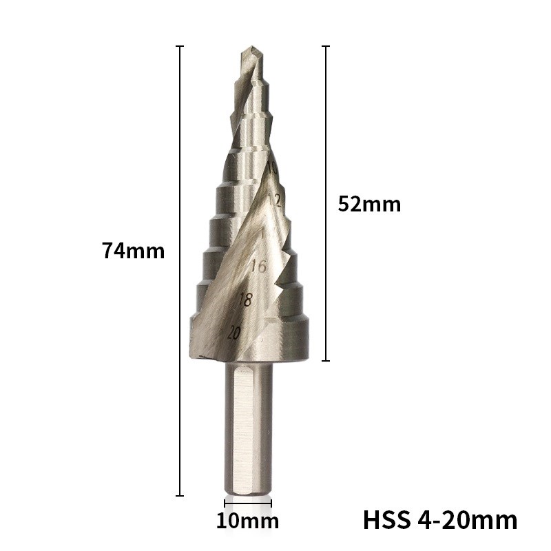 Step Drill Bit HSS Titanium Coated Spiral Groove Pagoda Design For Wood Metal 4