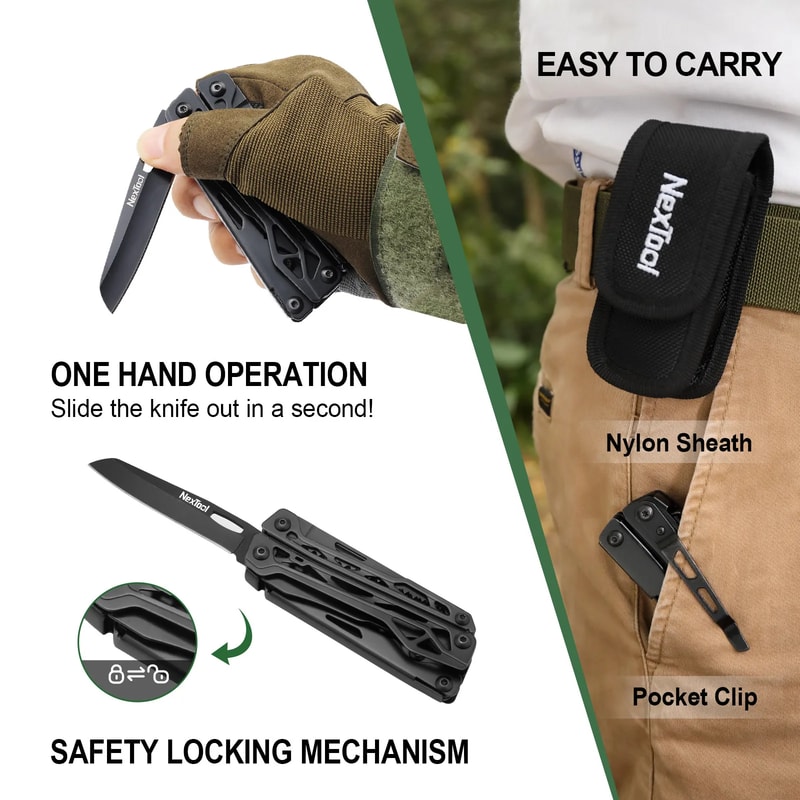 Black Knight Outdoor Folding Pliers Tool Multifunction Camping Survival Multitool 3