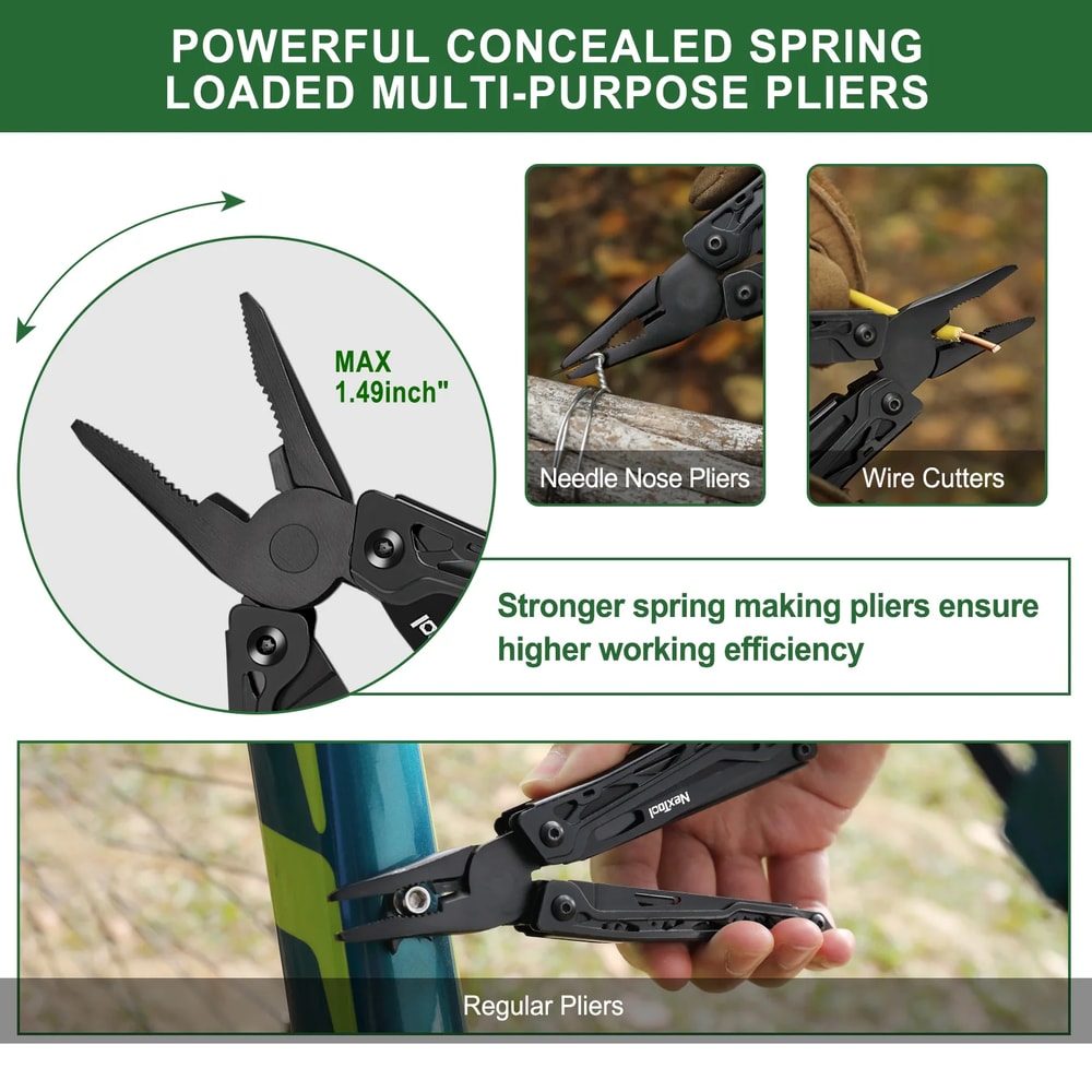 Black Knight Outdoor Folding Pliers Tool Multifunction Camping Survival Multitool 4