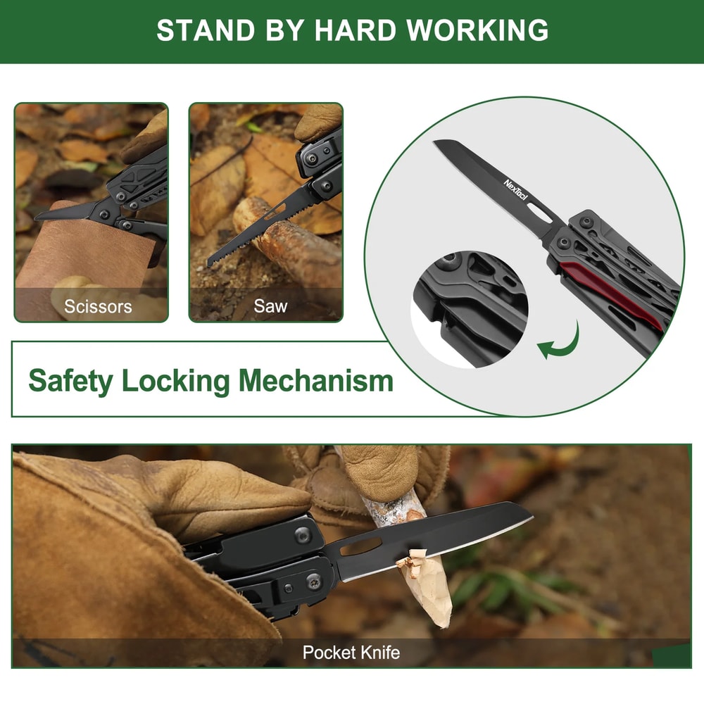 Black Knight Outdoor Folding Pliers Tool Multifunction Camping Survival Multitool 2