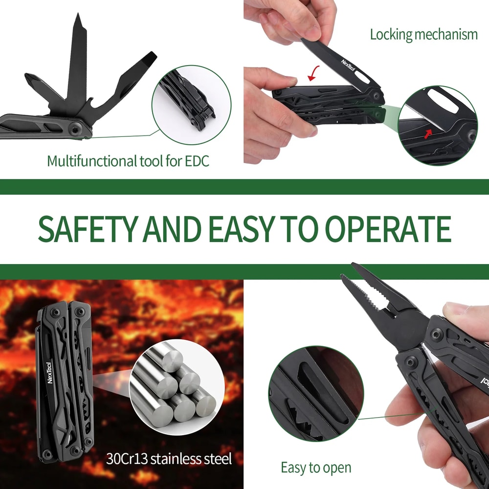 Black Knight Outdoor Folding Pliers Tool Multifunction Camping Survival Multitool 1