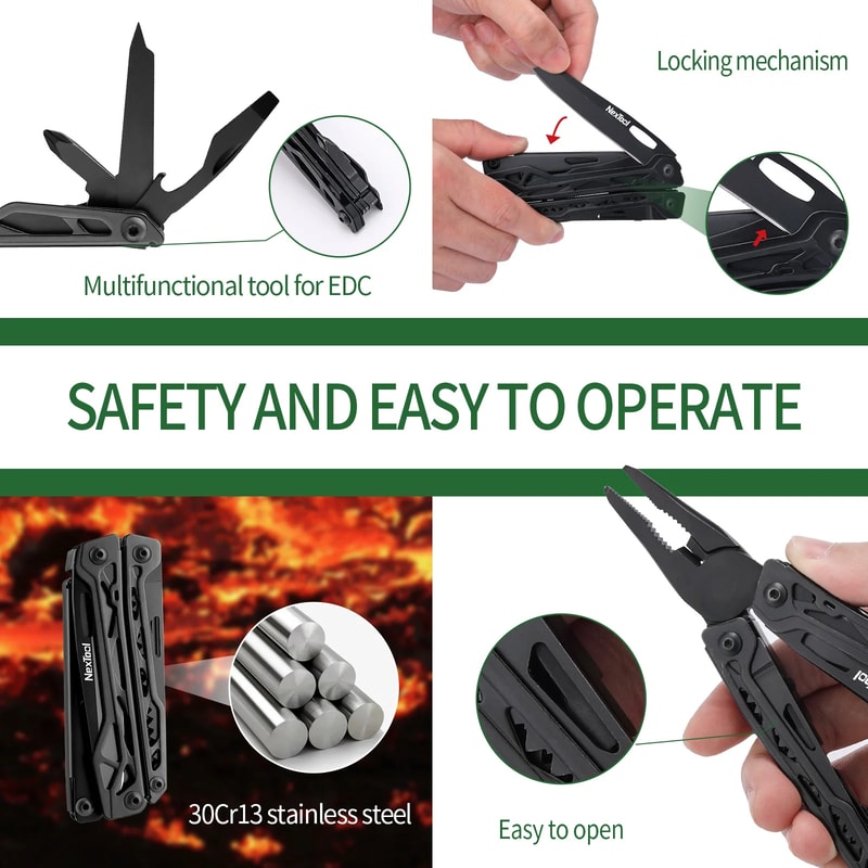 Black Knight Outdoor Folding Pliers Tool Multifunction Camping Survival Multitool 1