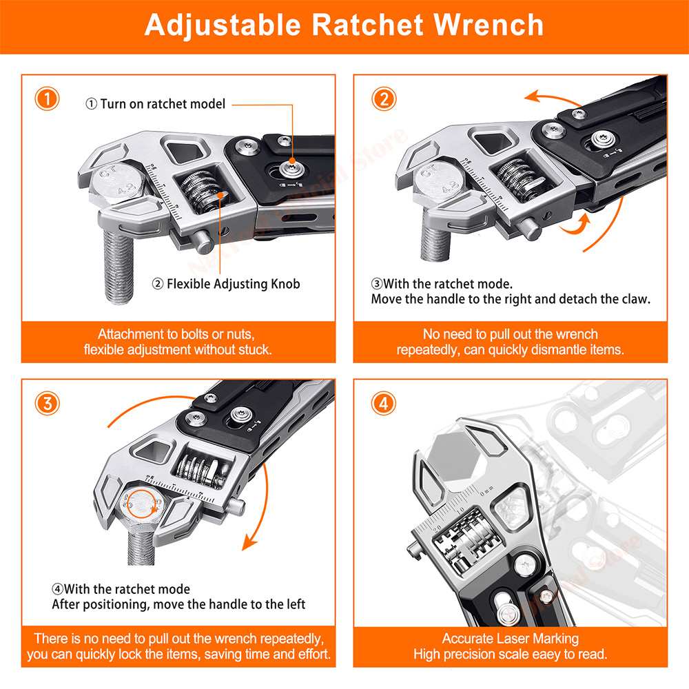 Adjustable Wrench Multitool With Pliers Knife And Saw All In One Hand Tools For Woodworking And DIY 1