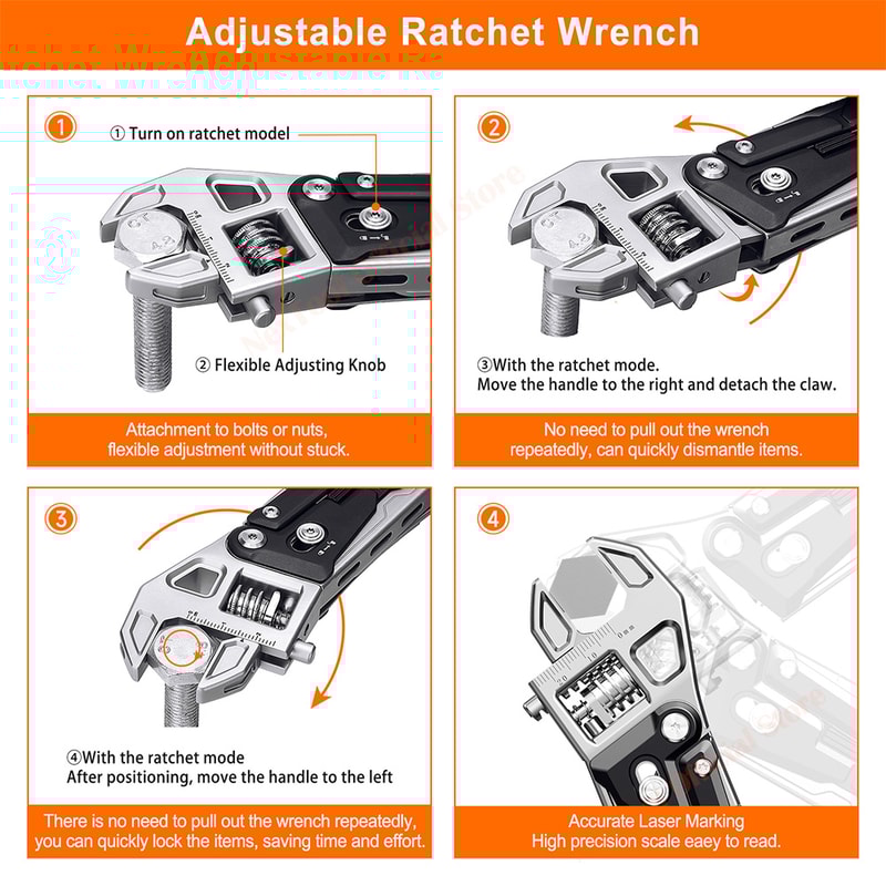 Adjustable Wrench Multitool With Pliers Knife And Saw All In One Hand Tools For Woodworking And DIY 1