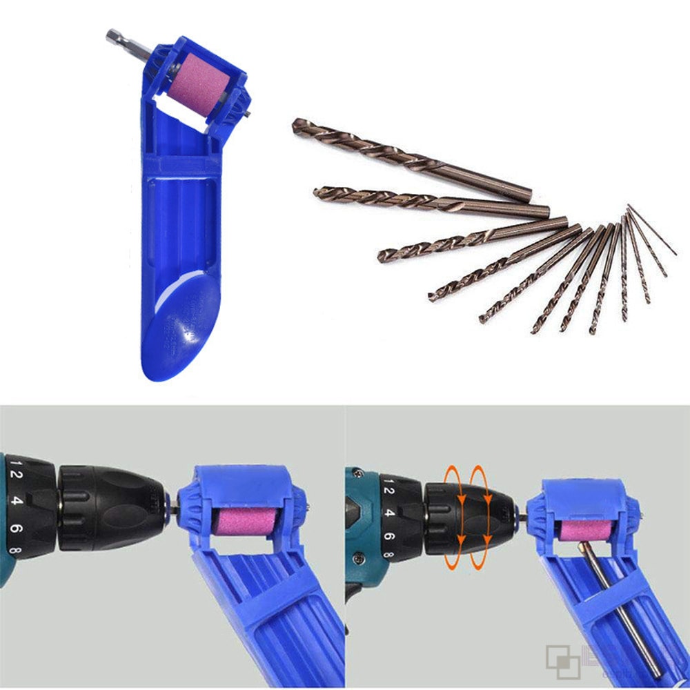Portable Drill Bit Sharpener Tool Set With Corundum Grinding Wheel For Fast Durable Drill Maintena 6