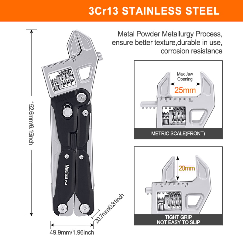 Light Multitool Wrench Adjustable Ratchet Wrench Folding Pliers And Spanner For Outdoor Camping ED 2