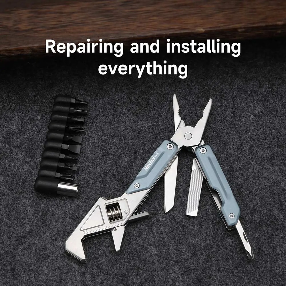 Light Wrench Multi Tool Folding Pliers Adjustable Wrench Screwdrivers Knife And More For Outdoor Ca 3