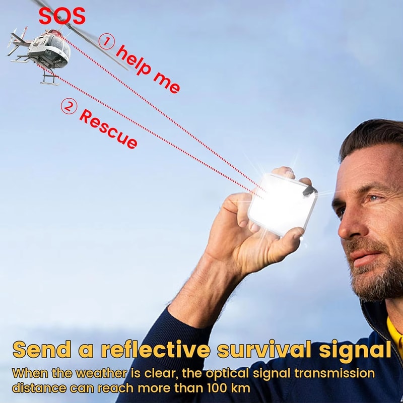 Survival Signal Mirror For Hiking Emergencies Sunlight Reflector For First Aid SOS 3