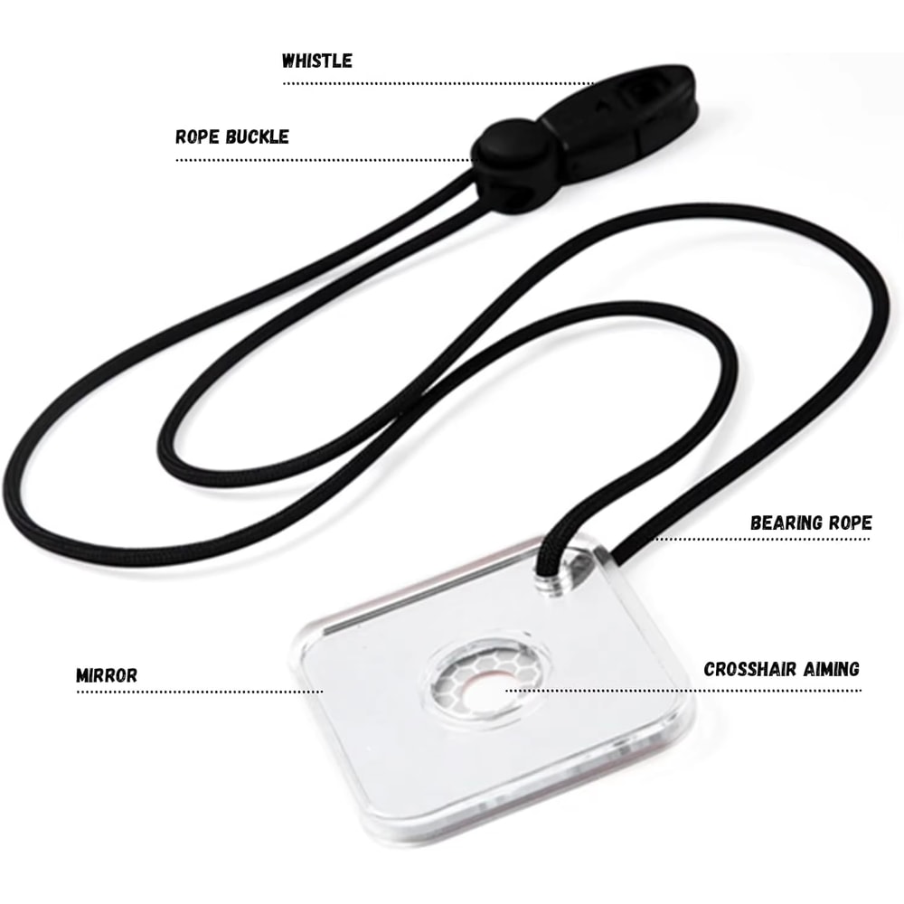 Survival Signal Mirror For Hiking Emergencies Sunlight Reflector For First Aid SOS 6