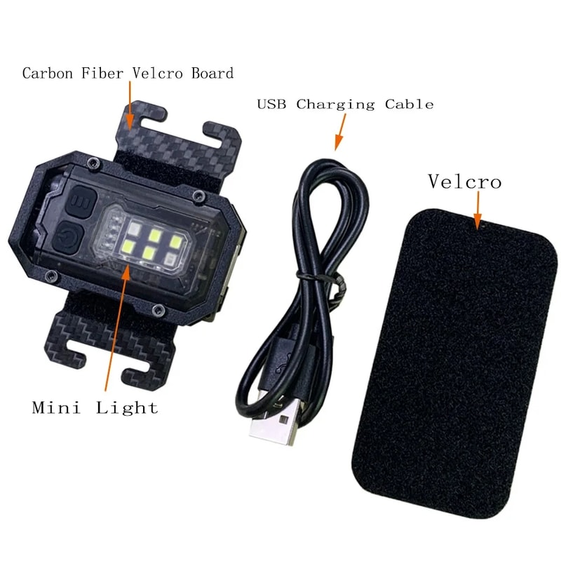 Outdoor EDC Mini Light USB Rechargeable Tactical Strobe For Molle System Backpack Strap 5