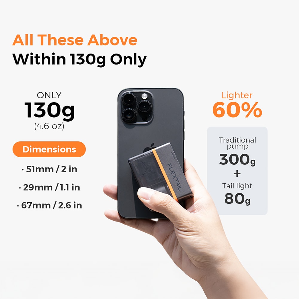 TINY BIKE PUMP ACS Mini Electric Bicycle Tire Pump With Pressure Gauge Taillight 4