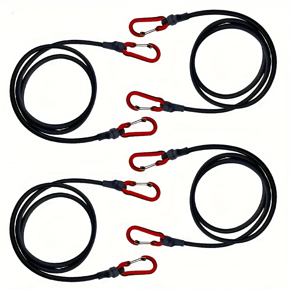 Heavy Duty Bungee Cords With Carabiner Elastic Straps For Luggage Cargo Bike Transport Camping Gea 3