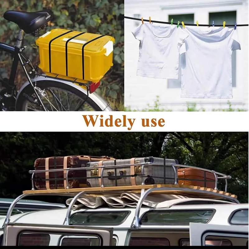 Heavy Duty Bungee Cords With Carabiner Elastic Straps For Luggage Cargo Bike Transport Camping Gea 4