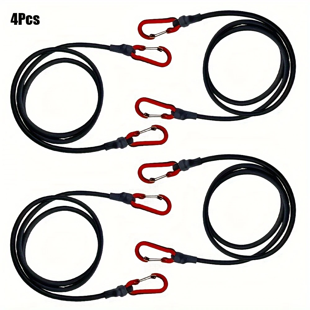Heavy Duty Bungee Cords With Carabiner Elastic Straps For Luggage Cargo Bike Transport Camping Gea 5