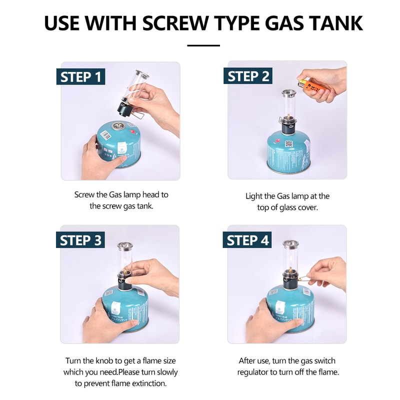 Portable Camping Gas Lamp With Adjustable Brightness And Explosion Proof Glass Design 2