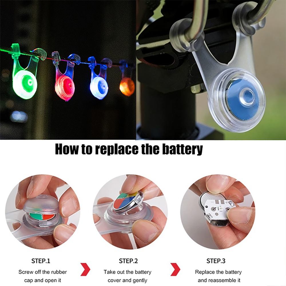 Colorful LED Camping Taillights Waterproof Adjustable Modes Easy To Install For Bikes And Outdoor A 6