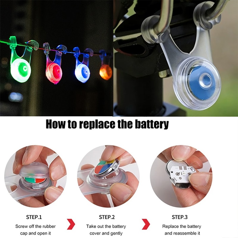 Colorful LED Camping Taillights Waterproof Adjustable Modes Easy To Install For Bikes And Outdoor A 6