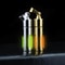 Nightlight Tube Pendant Luminous EDC Keychain Stainless Steel Glass Eternal Light Non Tritium 0
