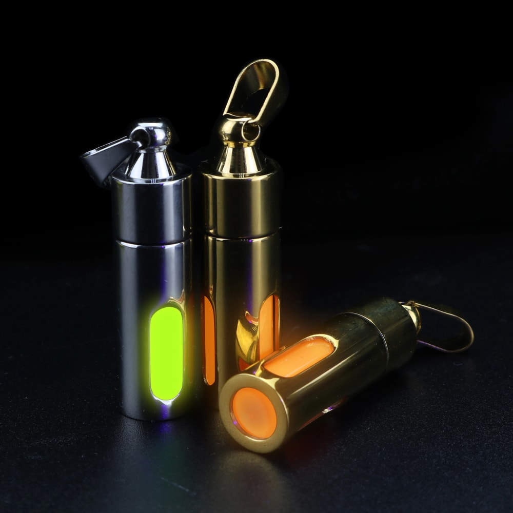 Nightlight Tube Pendant Luminous EDC Keychain Stainless Steel Glass Eternal Light Non Tritium 2