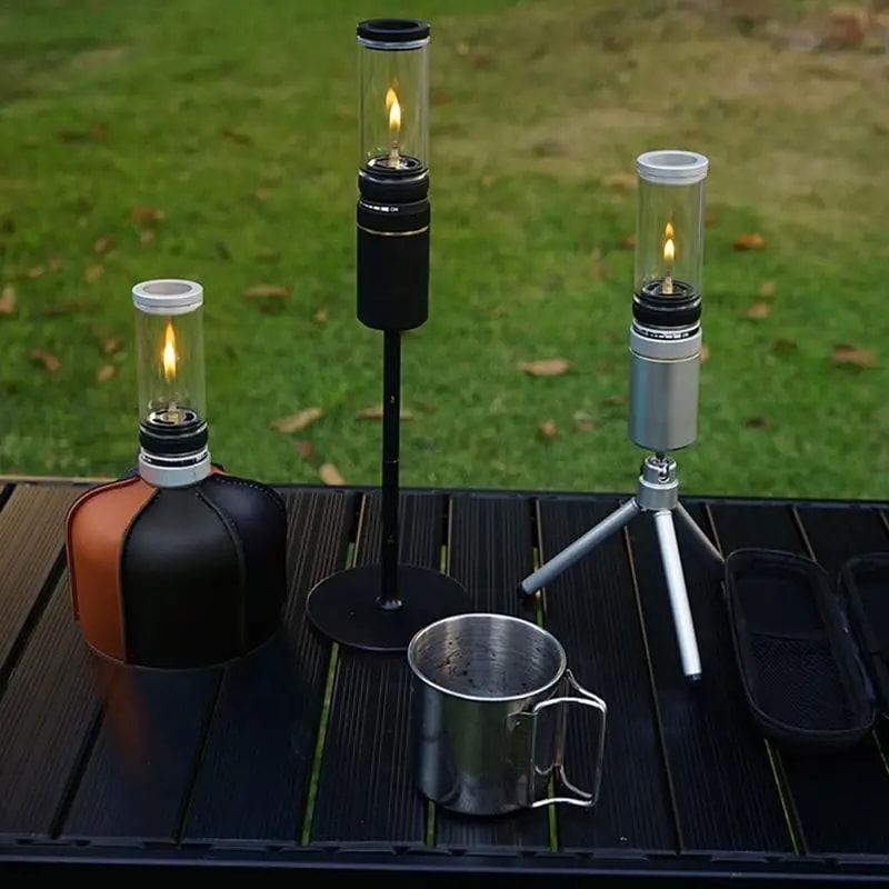 Portable Outdoor Windproof Camping Gas Lamp Adjustable Candlelight Tent Lantern For Hiking Camping 0